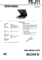 Sony PS-J11 - Service Manual